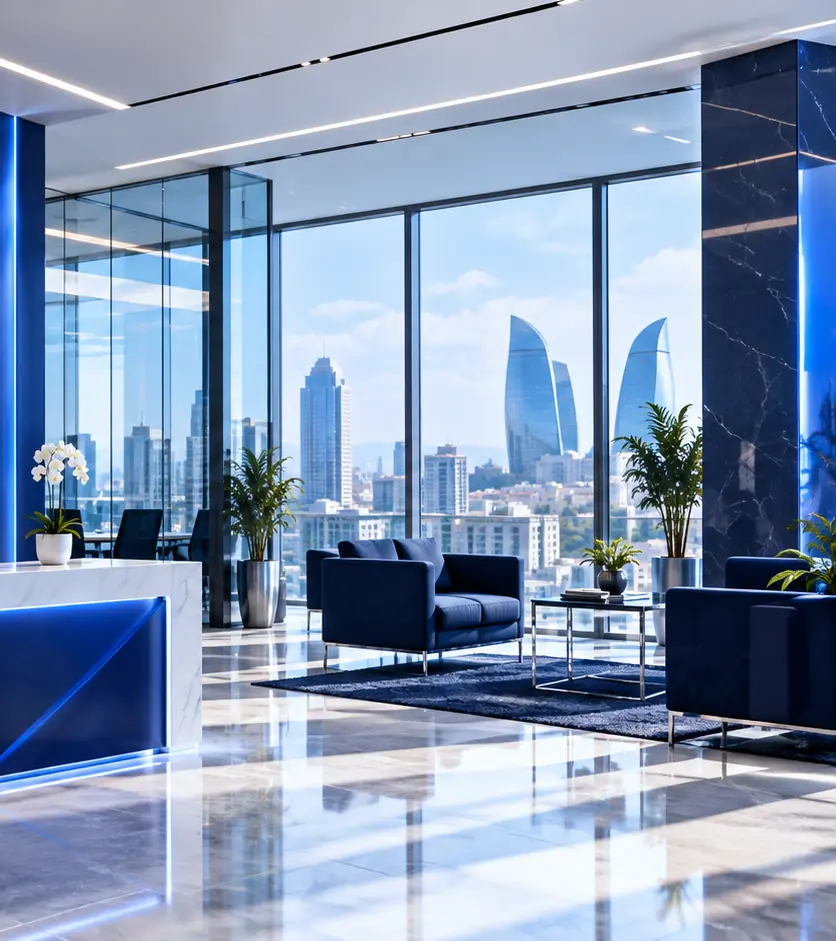 Clean, bright office interior, Baku